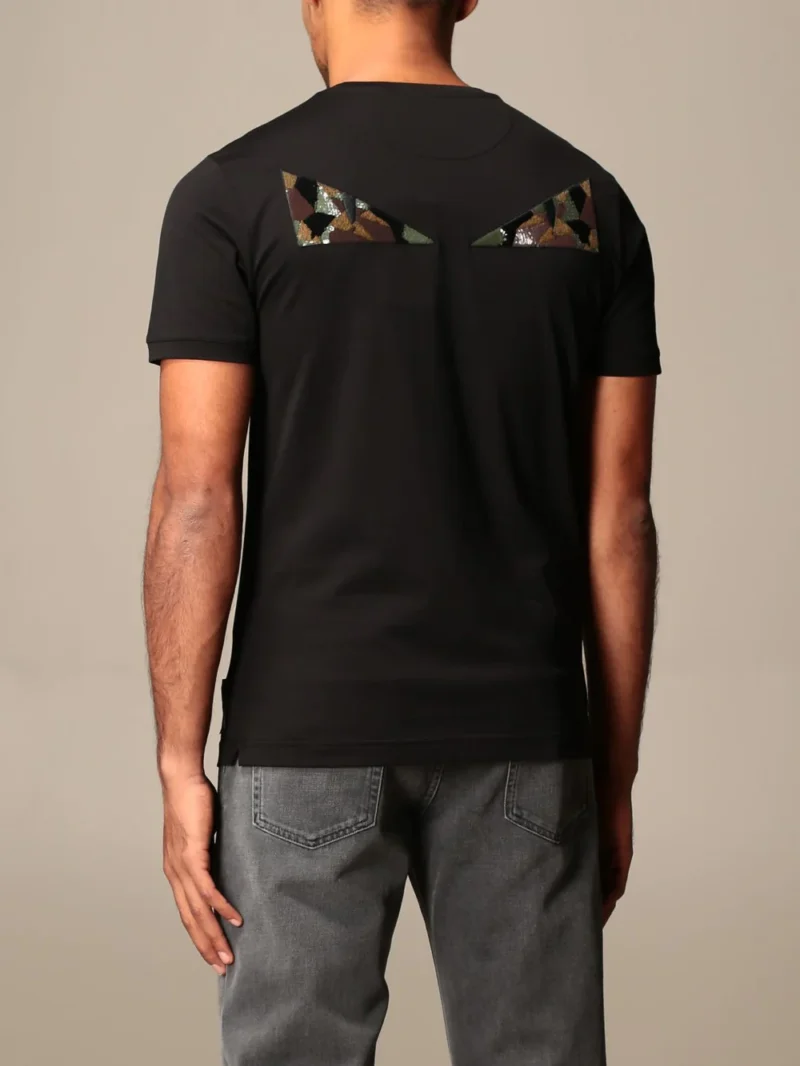 Fendi Monster Eye Pailletes Logo T-Shirt - Image 4