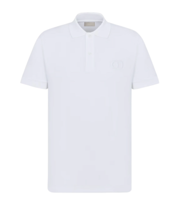 Dior Essentials CD Icon Polo Shirt White Cotton Piqué