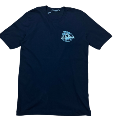 Dolce & Gabbana Dream Embroidered Logo Men’s Blue T-Shirt