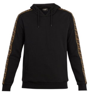 Fendi Felpa Logo-Trim Pullover Hoodie