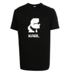 KARL LAGERFELD MOTIF PRINT T SHIRT-BLACK.