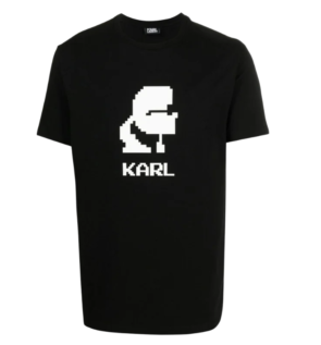 KARL LAGERFELD MOTIF PRINT T SHIRT-BLACK.