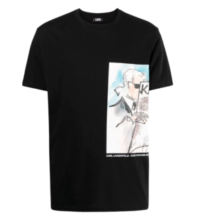 Karl Lagerfeld Logo Print T-Shirt Black