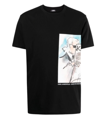 Karl Lagerfeld Logo Print T-Shirt Black
