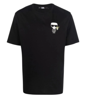 Karl Lagerfeld Ikonik Zodiac Virgo Print T-Shirt Black