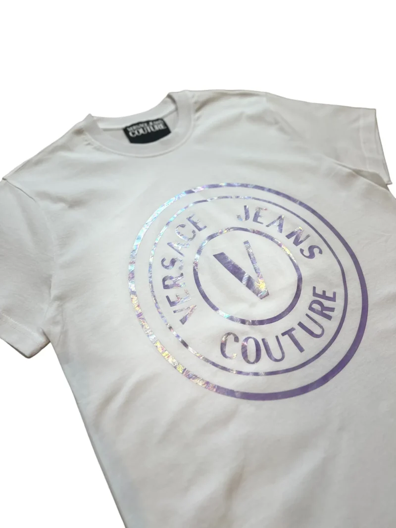 Versace Jeans Couture Metallic Graphic Logo Crewneck T-Shirt - Image 2