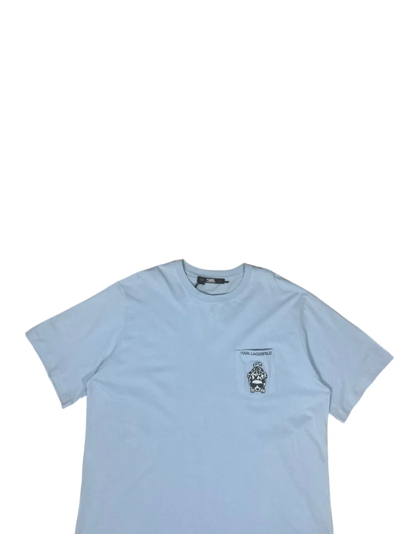 KARL LAGERFELD Ikonik Karlimal Pocket T-shirt – Blue - Image 2