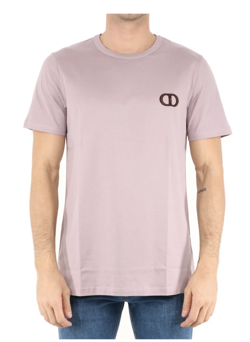 Dior Homme Mauve Purple Logo Embroidered Cotton Knit T-Shirt - Image 5