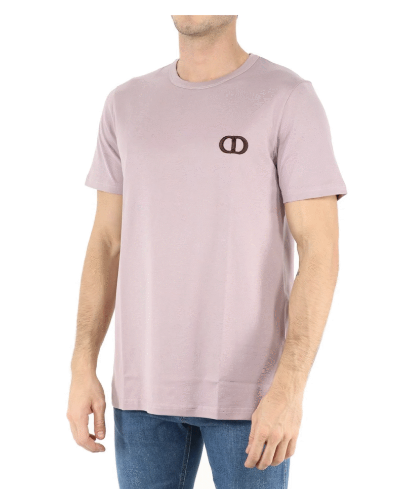 Dior Homme Mauve Purple Logo Embroidered Cotton Knit T-Shirt - Image 2