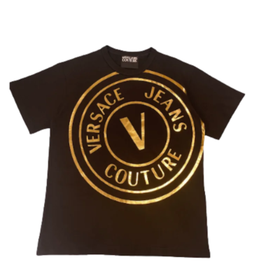 Versace Jeans Couture Metallic Graphic Logo Printed Crewneck T-Shirt (1)