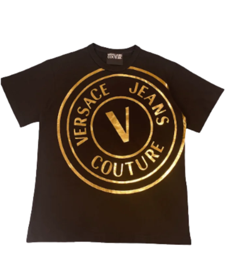 Versace Jeans Couture Metallic Graphic Logo Printed Crewneck T-Shirt (1)