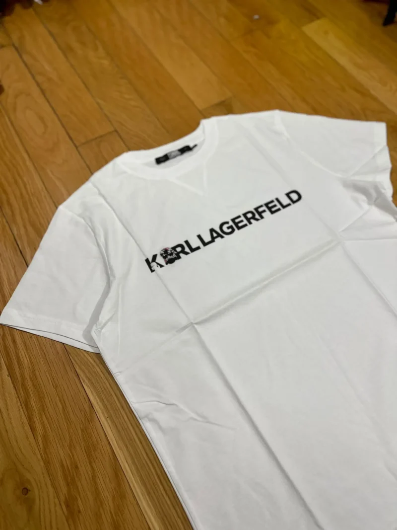 Karl Lagerfeld Zebra Embroidered T-Shirt – Black Luxury Designer Tee - Image 2