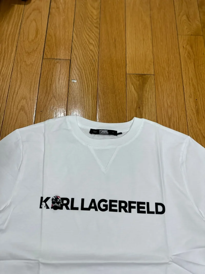 Karl Lagerfeld Zebra Embroidered T-Shirt – Black Luxury Designer Tee - Image 4