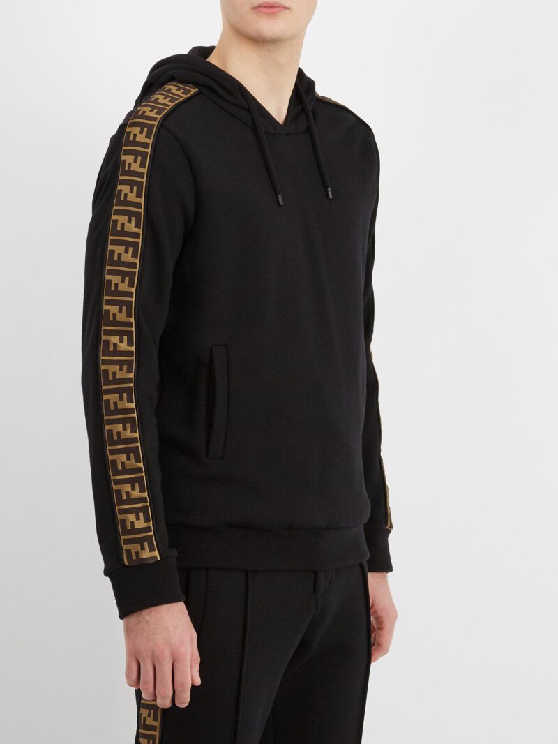 Fendi Felpa Logo-Trim Pullover Hoodie - Image 6