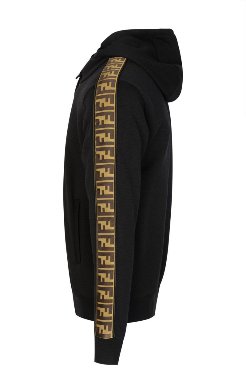 Fendi Felpa Logo-Trim Pullover Hoodie - Image 5