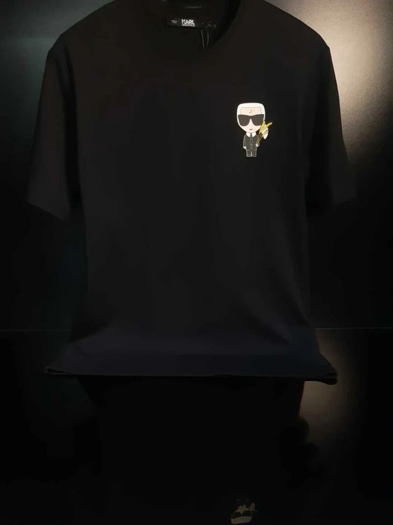 Karl Lagerfeld Ikonik Zodiac Virgo Print T-Shirt Black – Designer Tee - Image 2