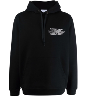 Burberry Black Location Print Hoodie