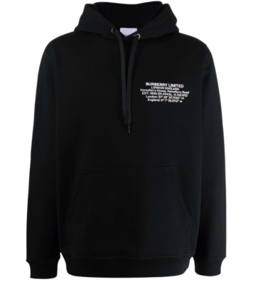 Burberry Black Location Print Hoodie