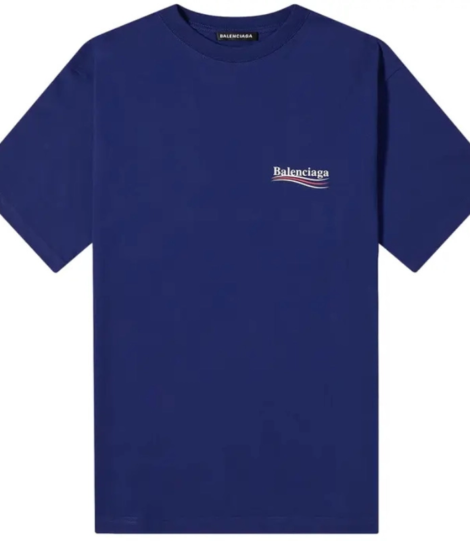 Balenciaga Navy Political T-shirt