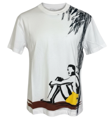 Prada Palm Tree Graphic T-shirt
